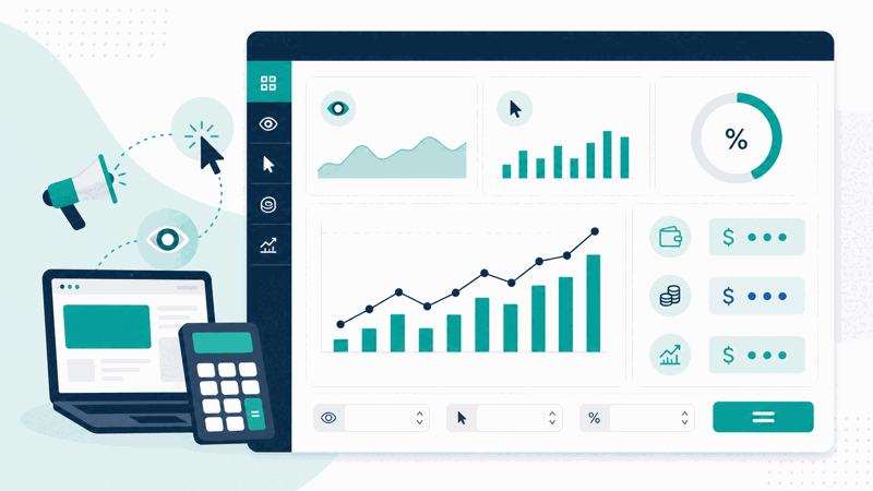 AdSense calculator estimating potential earnings from figures