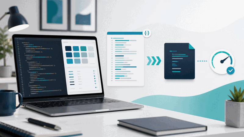 Web developer minifying CSS to speed up a site