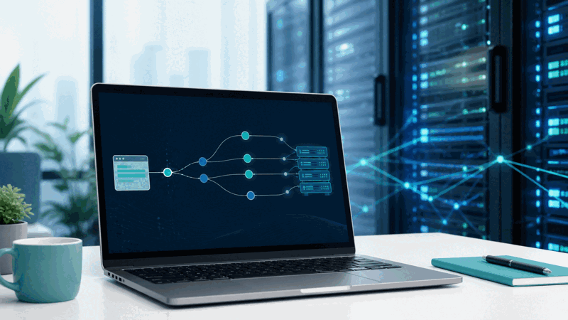 Person researching a website's hosting provider