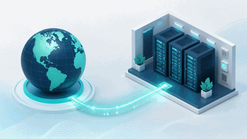 A website's apparent hosting provider identified