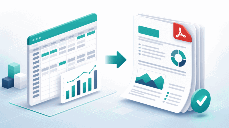 An Excel spreadsheet converted to a portable PDF
