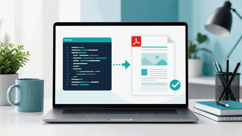 Person saving a web page as a portable PDF