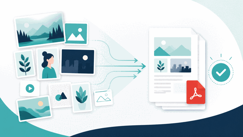 Image to PDF converter turning images into a PDF document