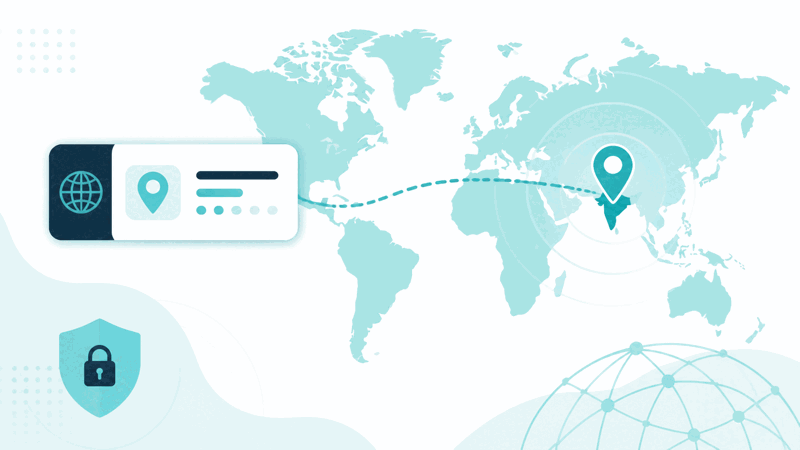 IP location tool showing an approximate geographic area for an IP