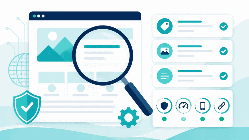 Meta tag analyzer checking a page's title and description