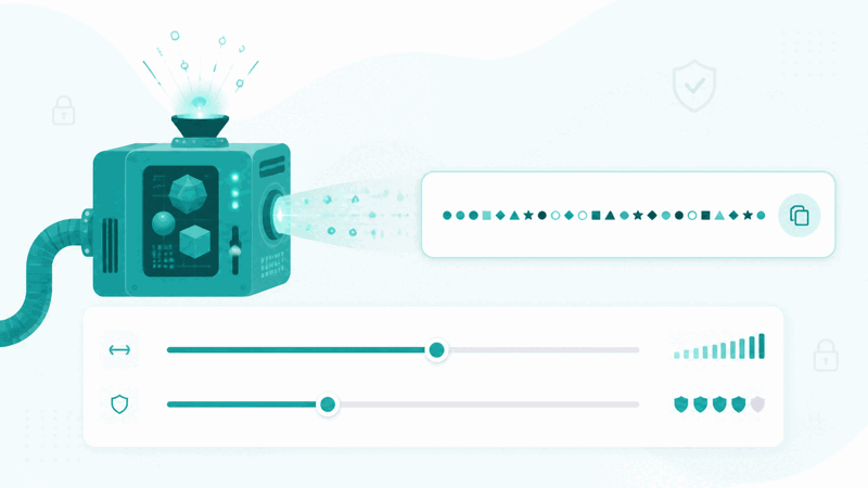 Password generator creating a strong random password