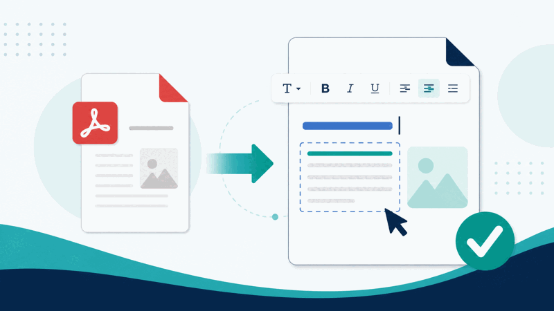 PDF to Word converter turning a PDF into an editable document