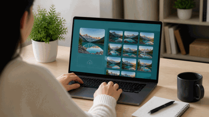 Person searching by image to find a source