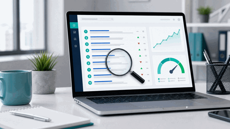 SEO practitioner monitoring keyword rankings over time