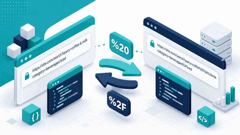 Text URL encoded and an encoded URL decoded to readable text