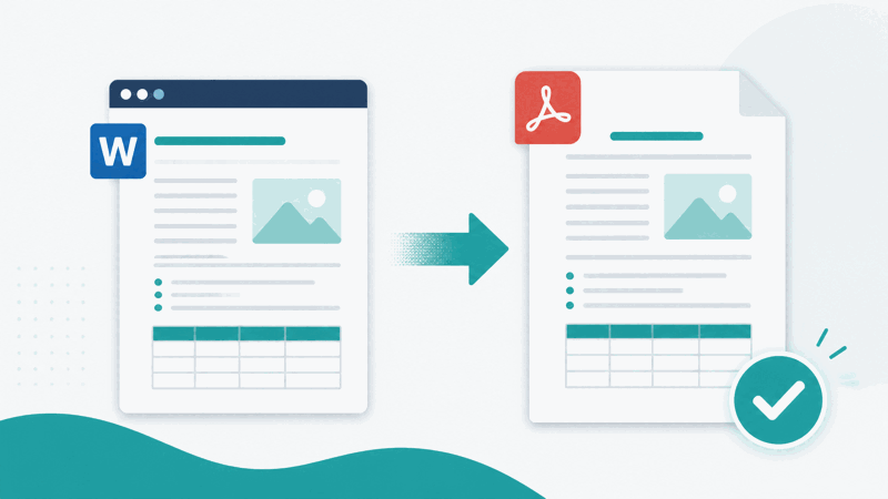 Word to PDF converter turning a document into a PDF